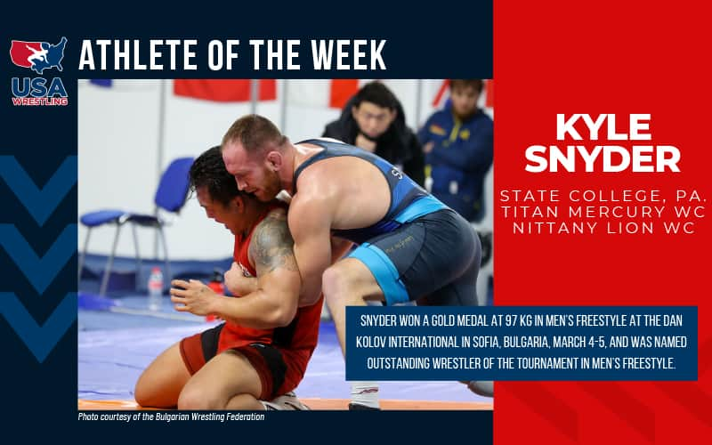 Kyle Snyder Athlete of the Week graphic