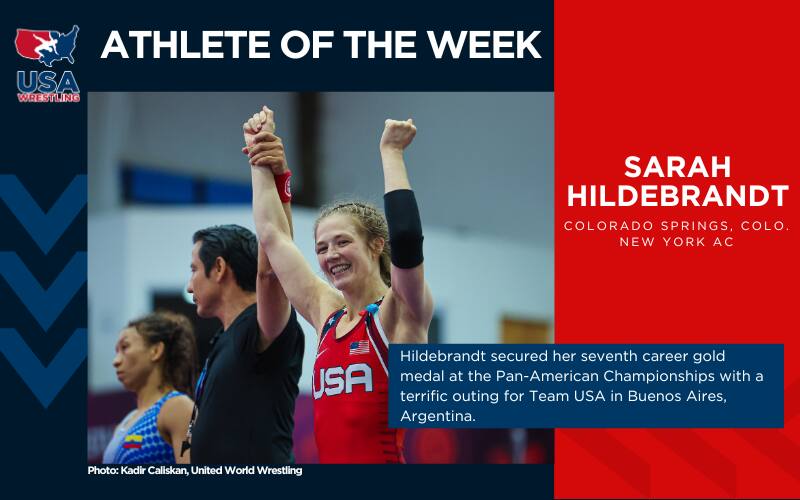 Sarah Hildebrandt Athlete of the Week graphic