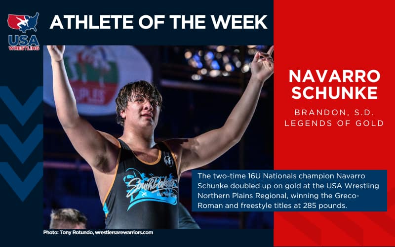 Navarro Schunke Athlete of the Week graphic