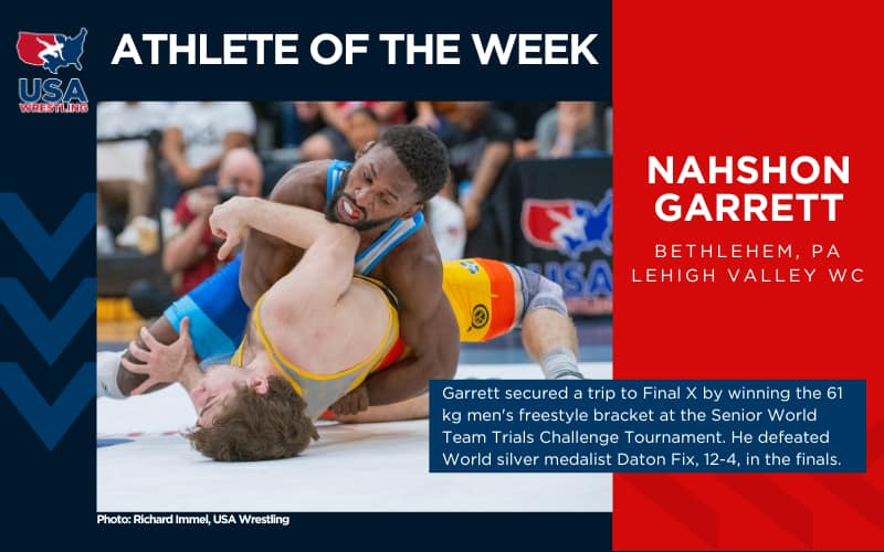 Nahshon Garrett Wrestler of the Week Graphic