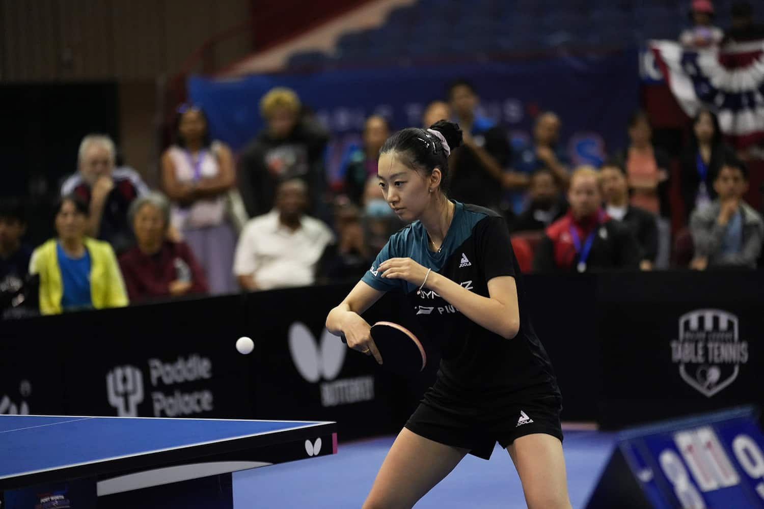 Amy Wang in the Women's Singles Finals at the 2023 US Nationals Table Tennis Championships.