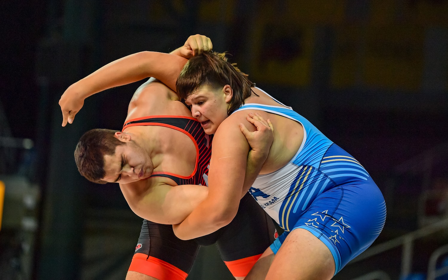Idaho's Aden Attao in the semifinals of the 2023 USMC Junior Greco-Roman National Championships