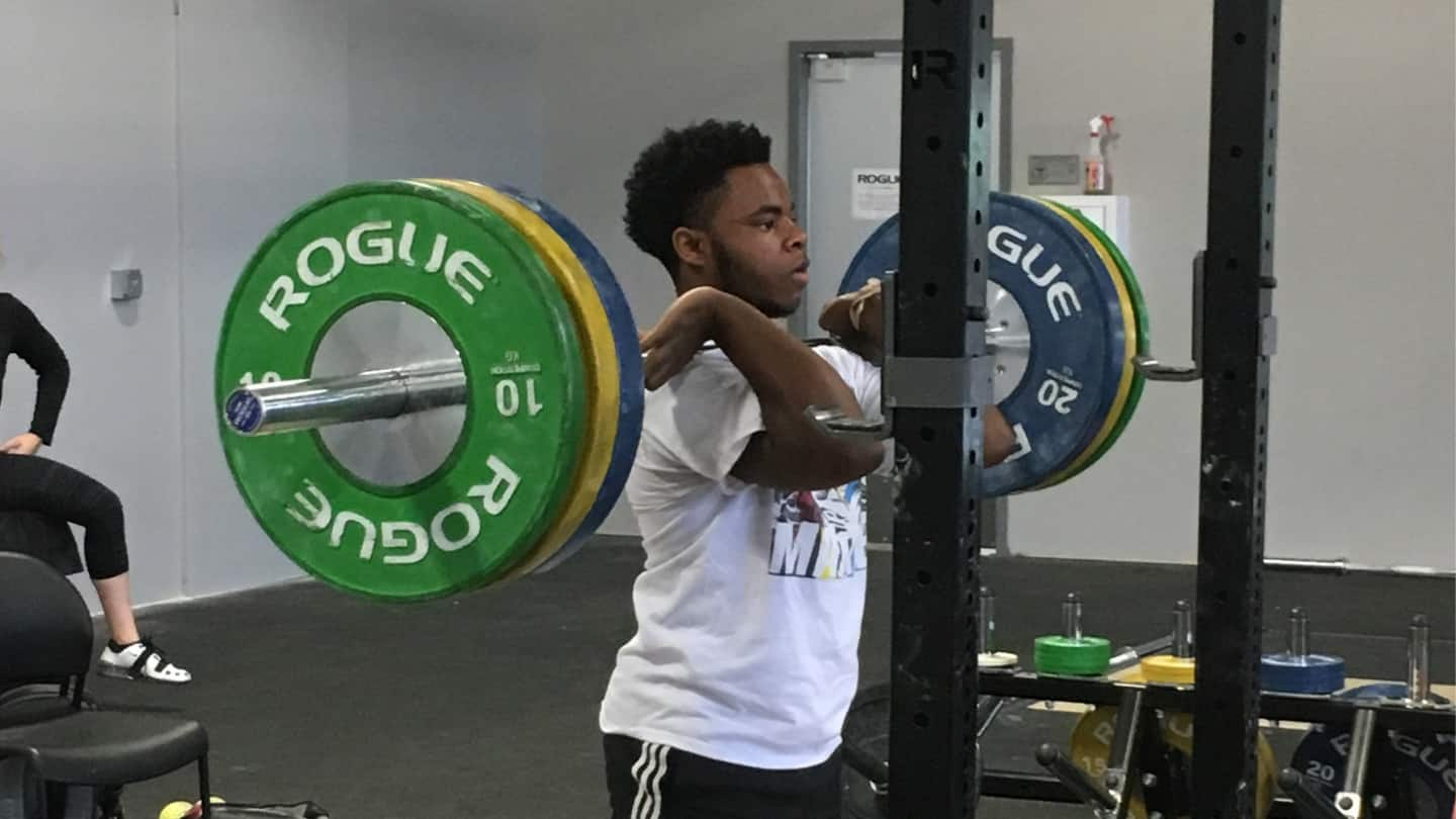 Antwan Kilbert prior to a front squat