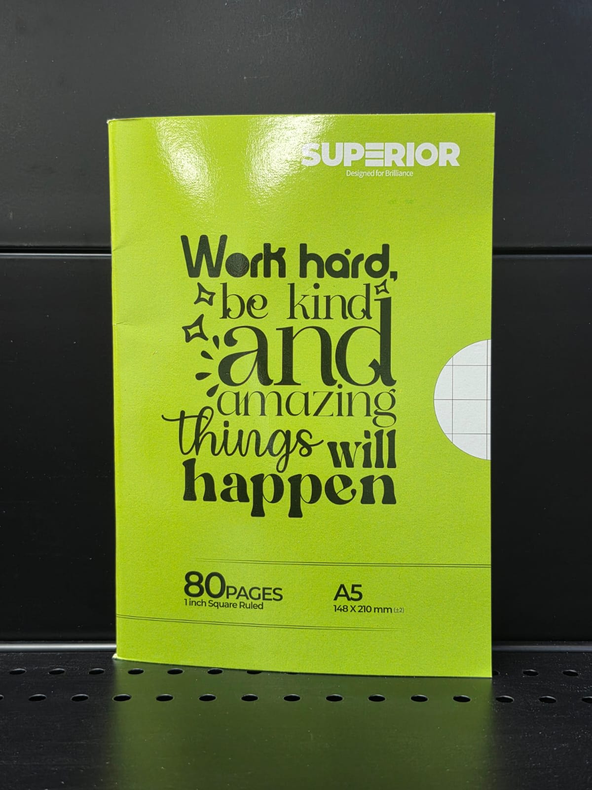 Superior A5 1 inch squard rule 80p