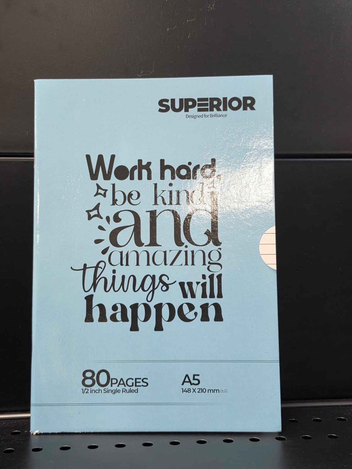 Superior A5 1/2 single rule 80p