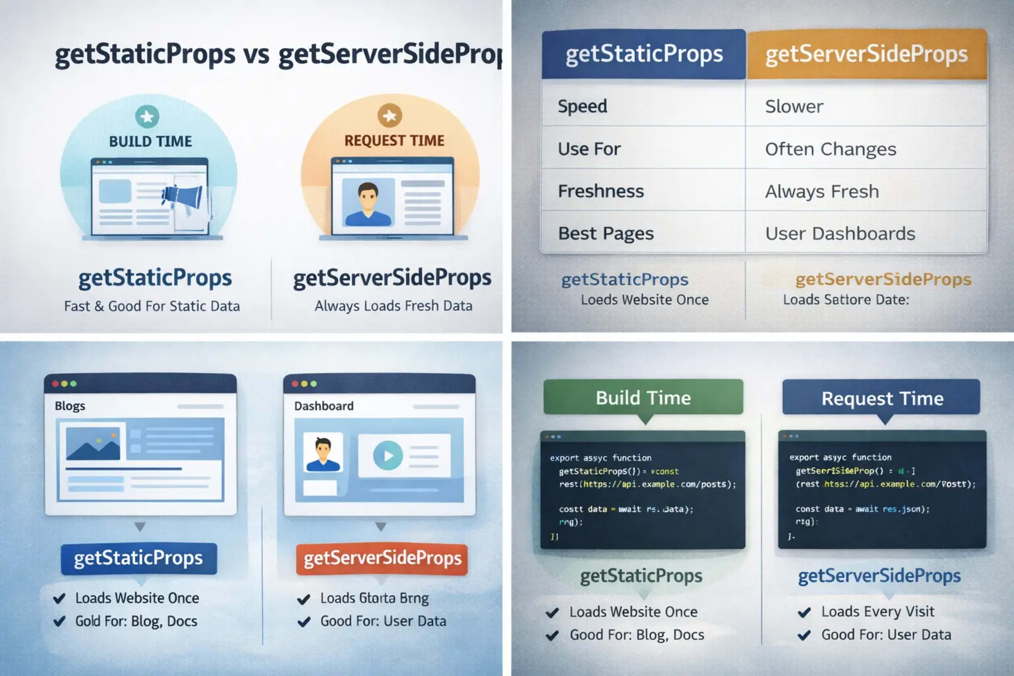 getStaticProps vs getServerSideProps
