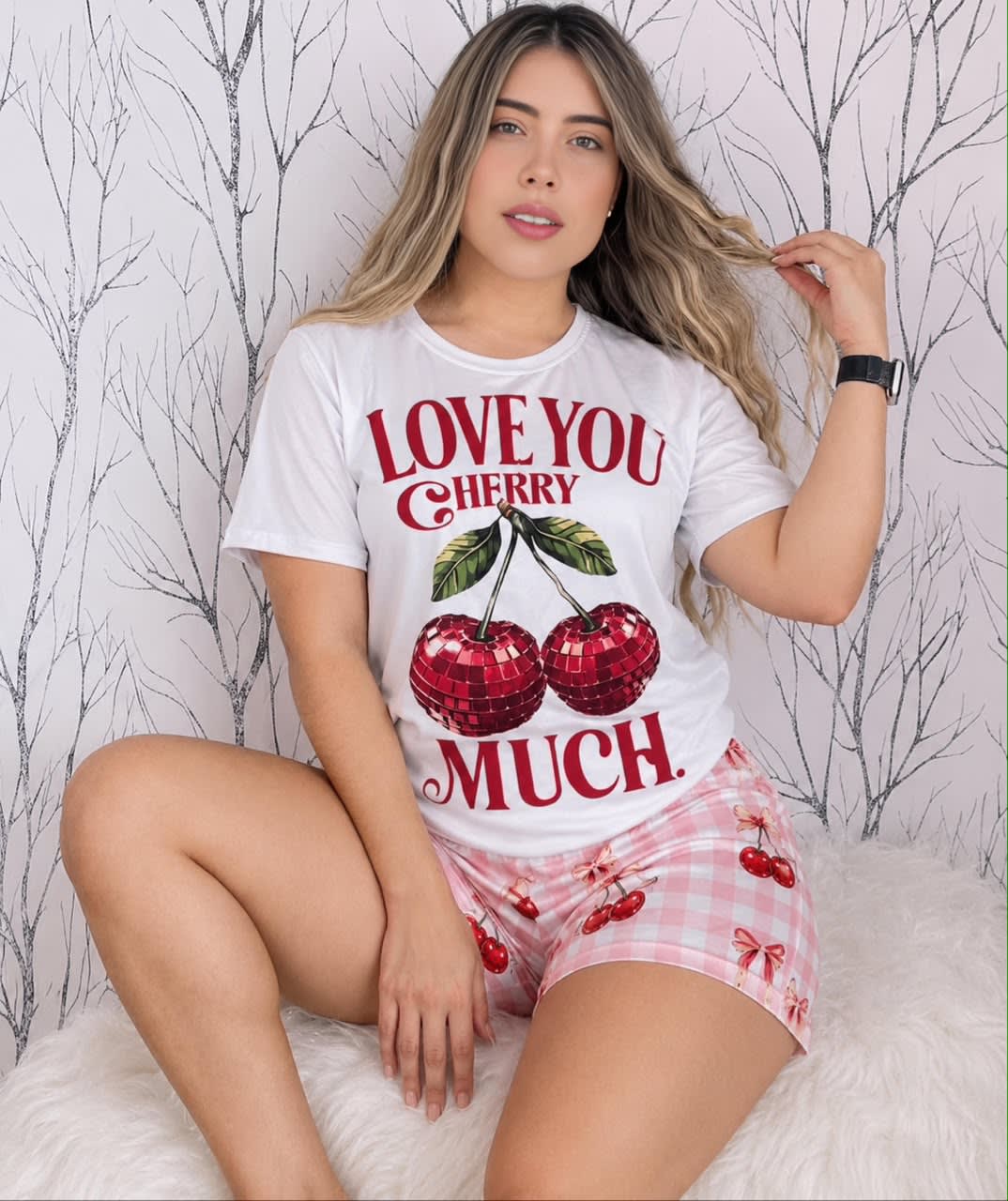 Pack x3 Pijamas Short Manga Blanca Estampadas, miniatura 5