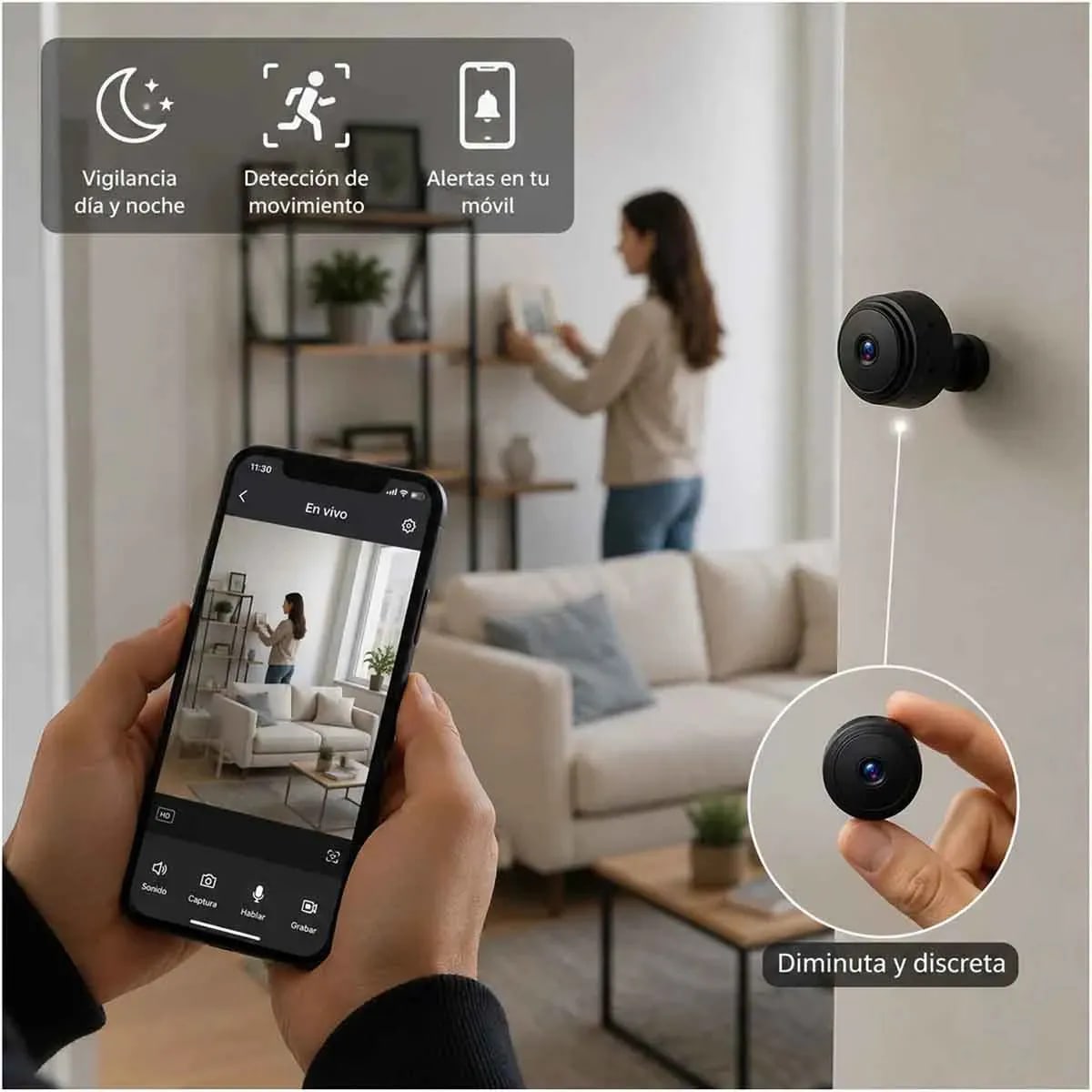Mini Camara Espia A9, miniatura 3