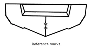 Reference marks for rigging a boat