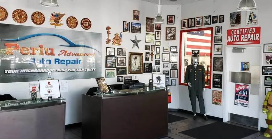 Perlu Advanced Auto Repair building interior opened by UTI Avondale graduate Richard Perez 