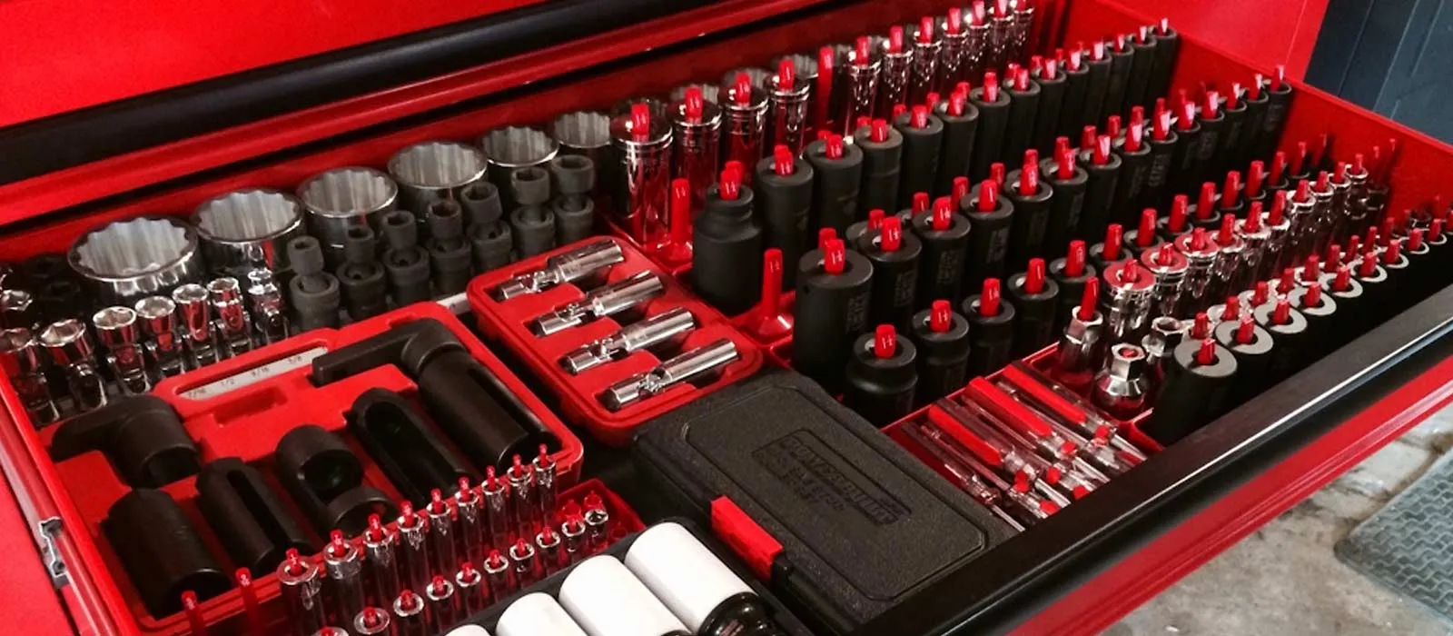 Snap-on tools for automotive technician tool list in a tool box