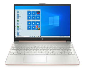 HP 15.6-inch Ryzen 5 Laptop with 8GB RAM, 256GB SSD, Rose Gold