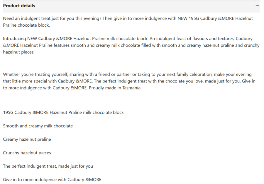 Cadbury Hazelnut — page 1