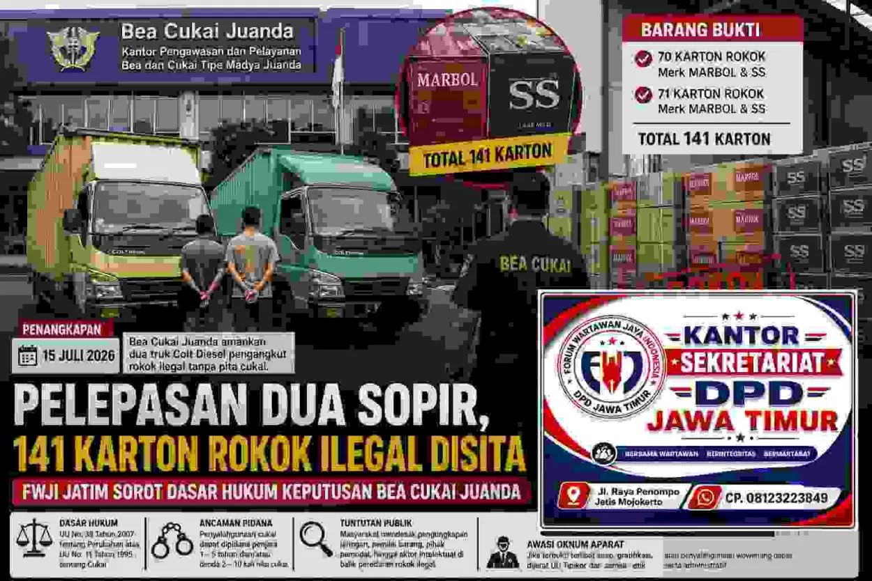 FWJI Jatim Desak Transparansi Bea Cukai Juanda FWJI Jatim Desak Transparansi Bea Cukai Juanda