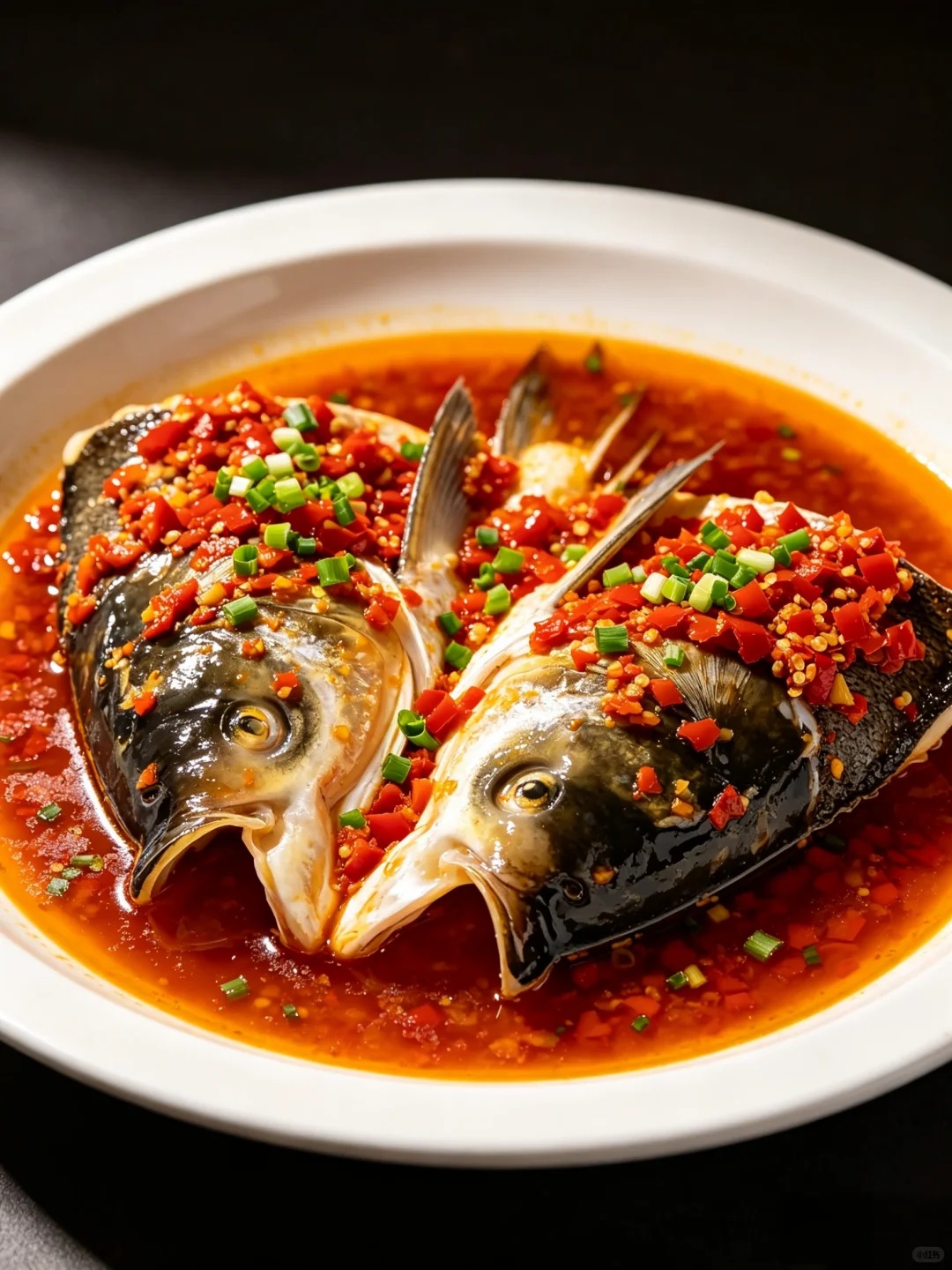 Steamed fish head with chopped chili
