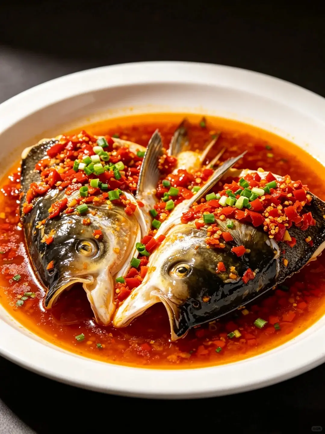 Steamed fish head with chopped chili