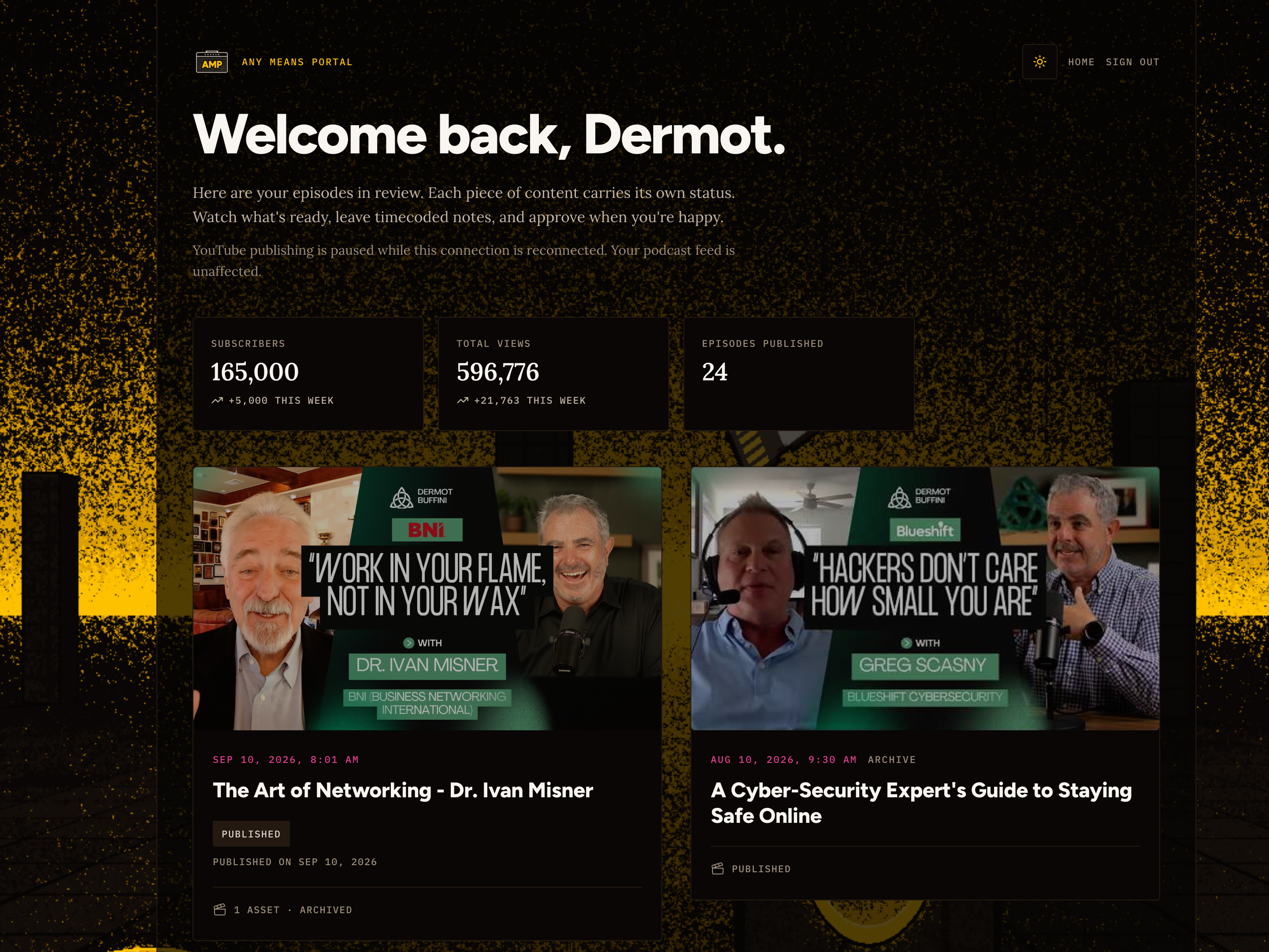 The client portal approval screen