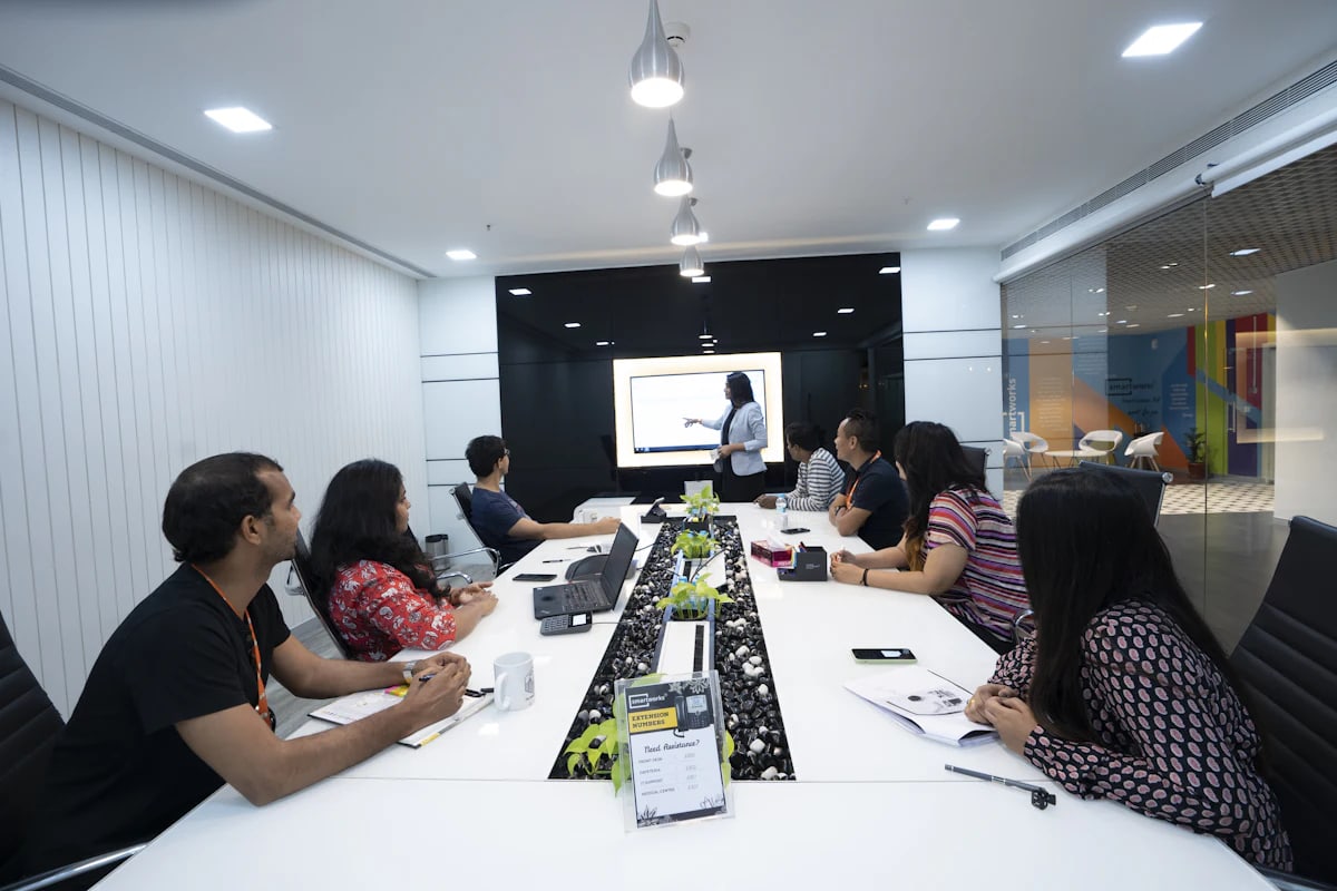 Team training session in an office