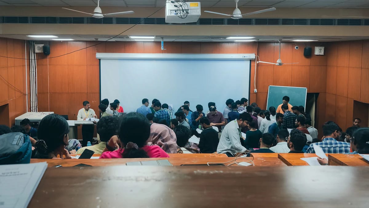 Training session in a seminar hall