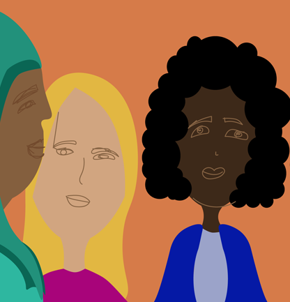 Illustration of three women