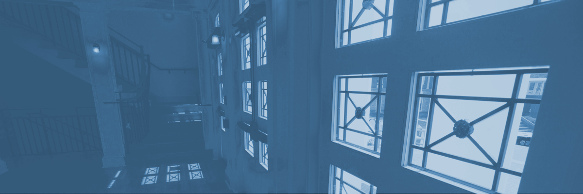 Artistic image of Garrell Hall windows