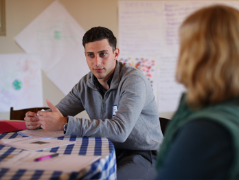 Prospective Student speaking with Batten Staff