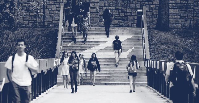 Students walking