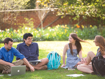 Students in garden