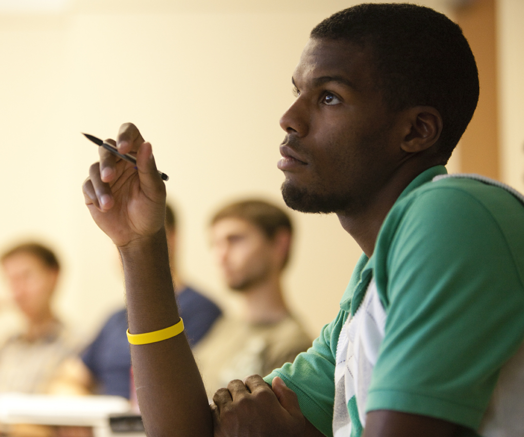 Student in class