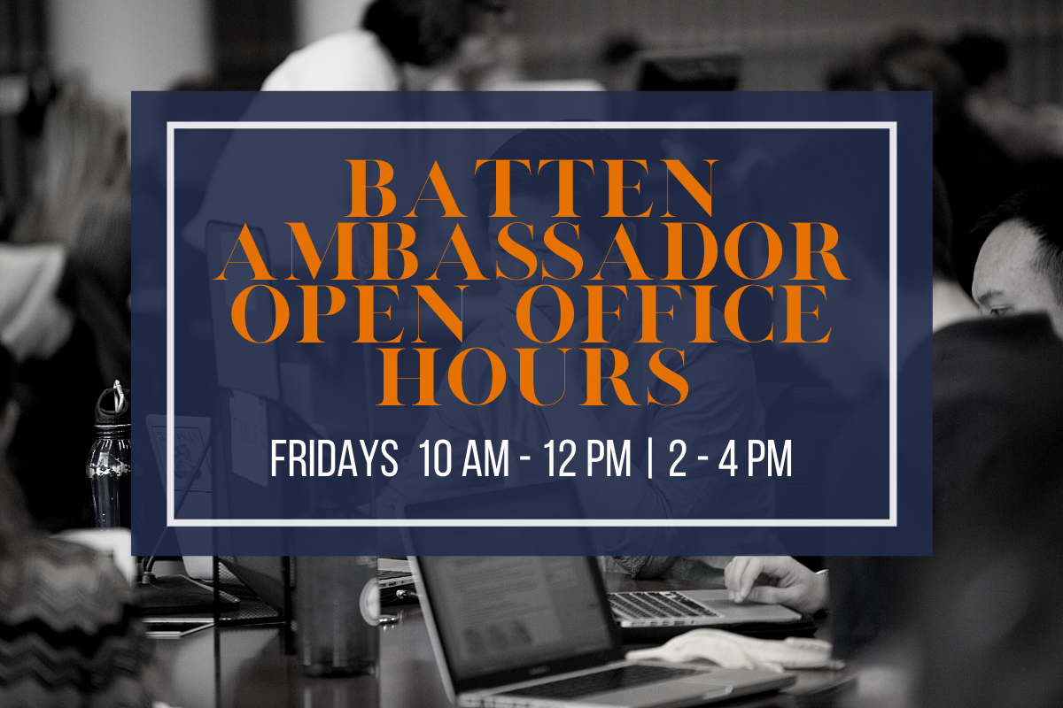 Ambassador Open Office Hours Fridays 10 AM - 12 PM and 2 - 4 PM