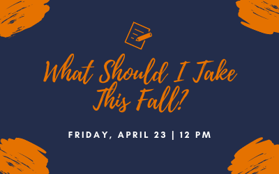 What Should I Take This Fall written in orange on a blue background