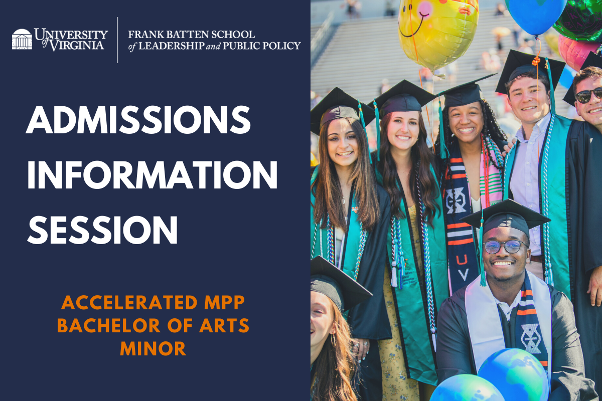 Smiling students with text overlay of "admissions information session"