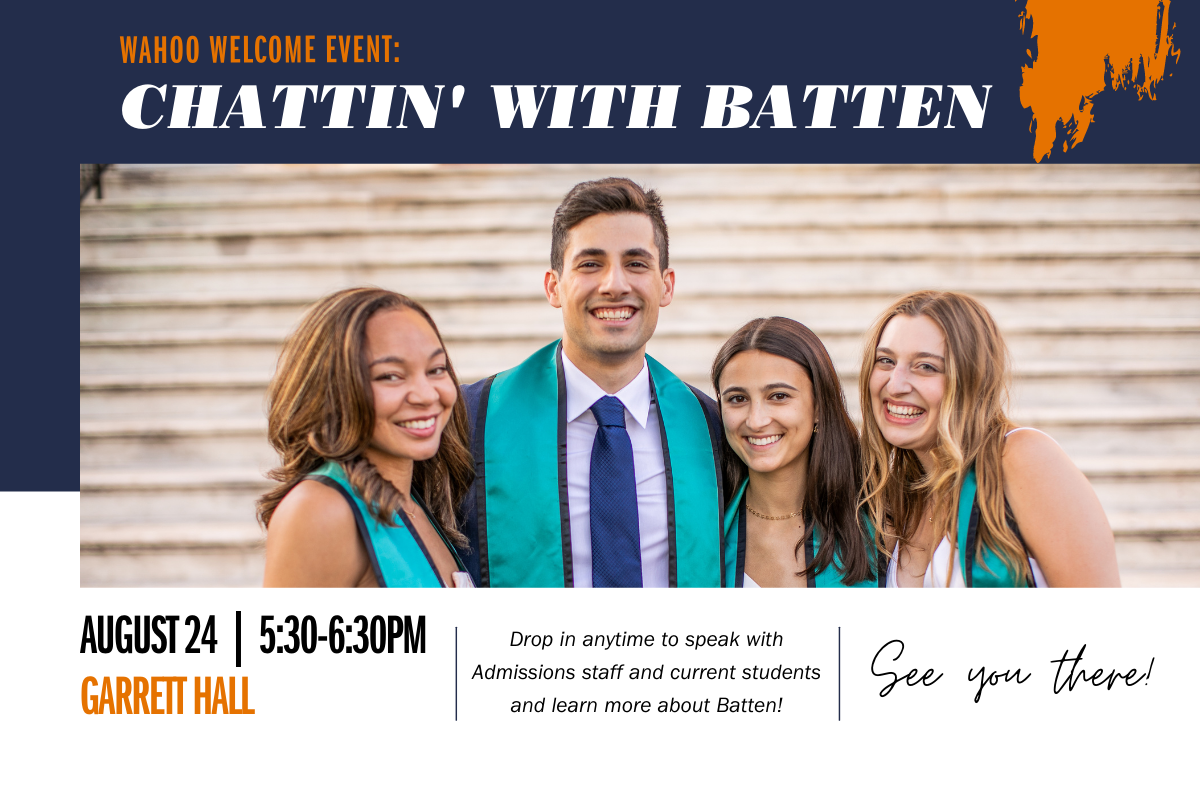 Students smiling with title "Chattin' with Batten"