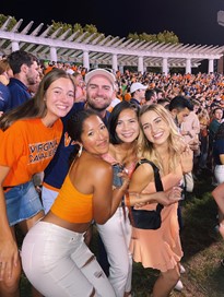 Students at football game