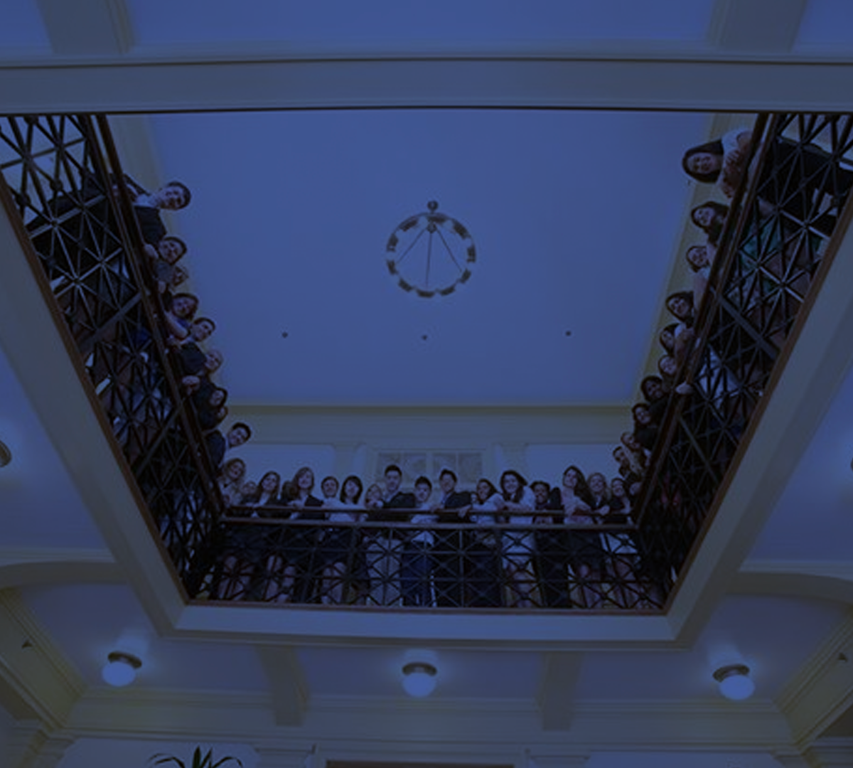 Batten Students standing around balcony