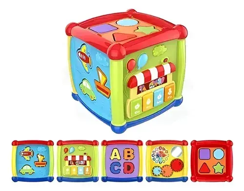Cubo Didactico Bebe Piano Musica Encastre Reloj de BABY MOVIL