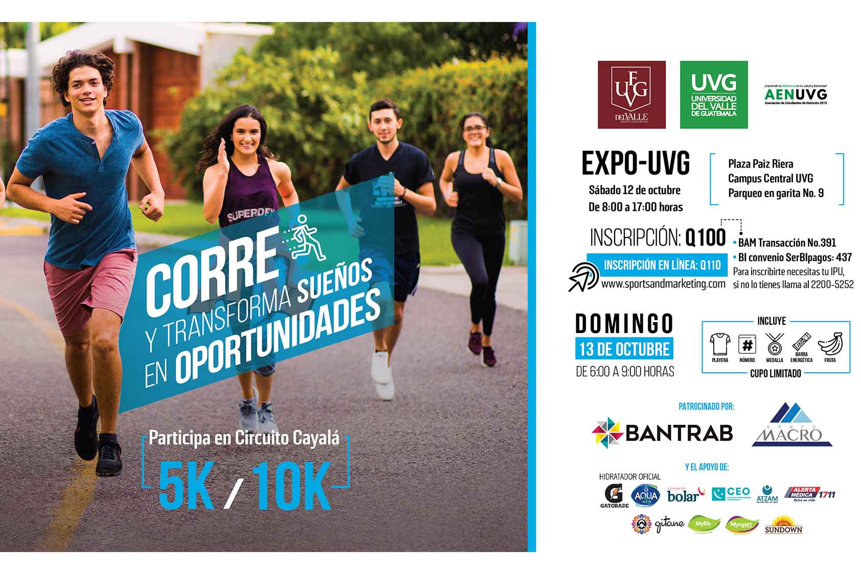 ¡Tranformemos sueños en oportundiades! – Primera carrera familiar UVG