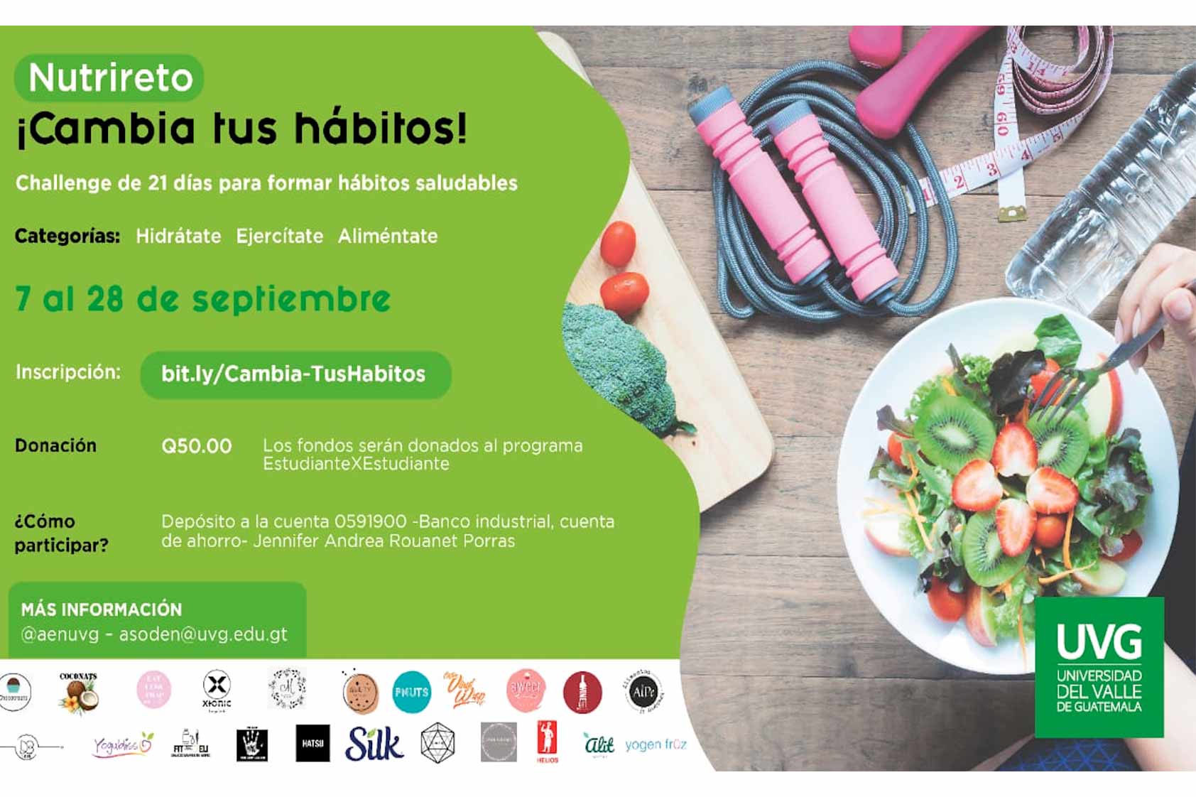Nutrireto 2020: ¡Cambiemos nuestro estilo de vida y apoyemos la campaña EstudianteXEstudiante! Nutrireto 2020: ¡Cambiemos nuestro estilo de vida y apoyemos la campaña EstudianteXEstudiante!