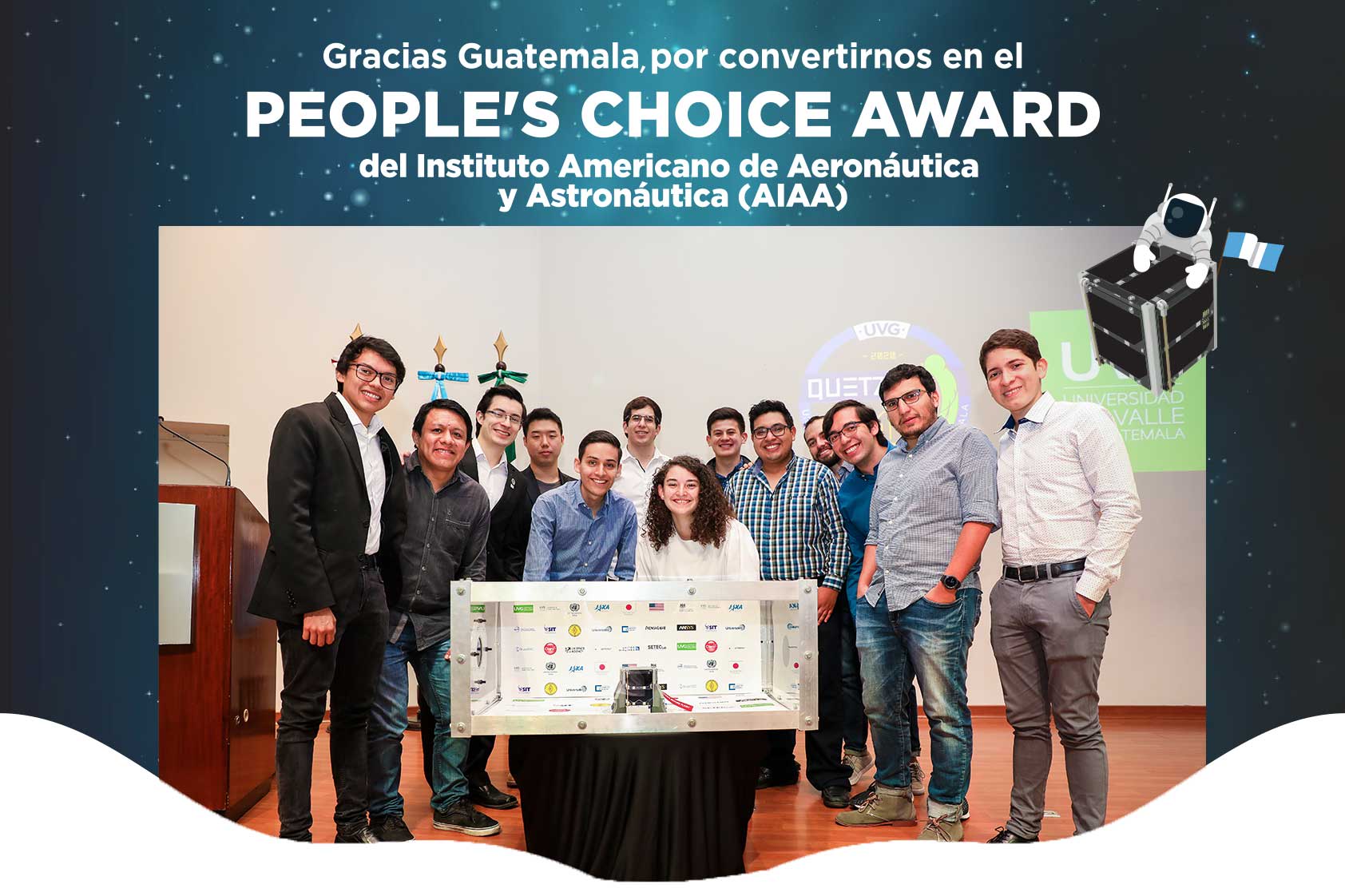 ¡Quetzal-1 recibe el People’s Choice Award 2020 del AIAA! ¡Quetzal-1 recibe el People’s Choice Award 2020 del AIAA!