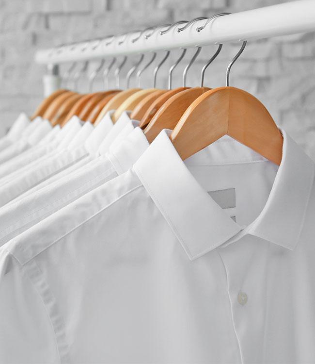 Professionally laundered and pressed shirts