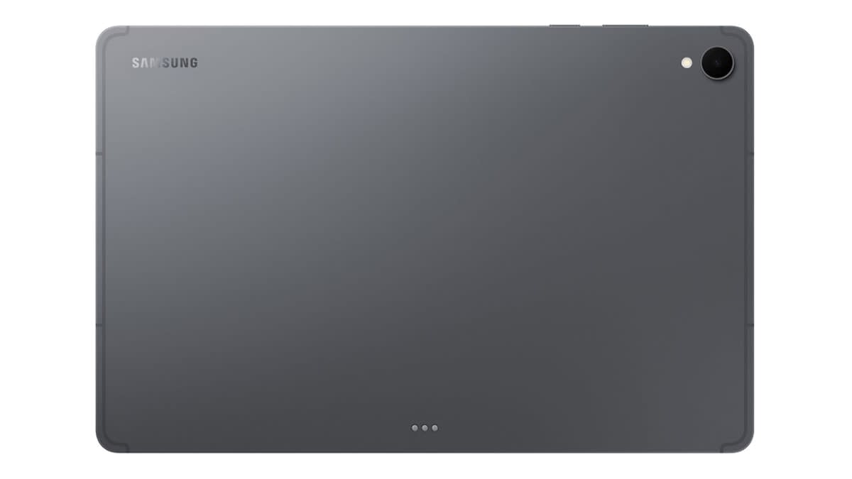 Rear of the Samsung Galaxy Tab S12+ in Grey showing the single rear camera