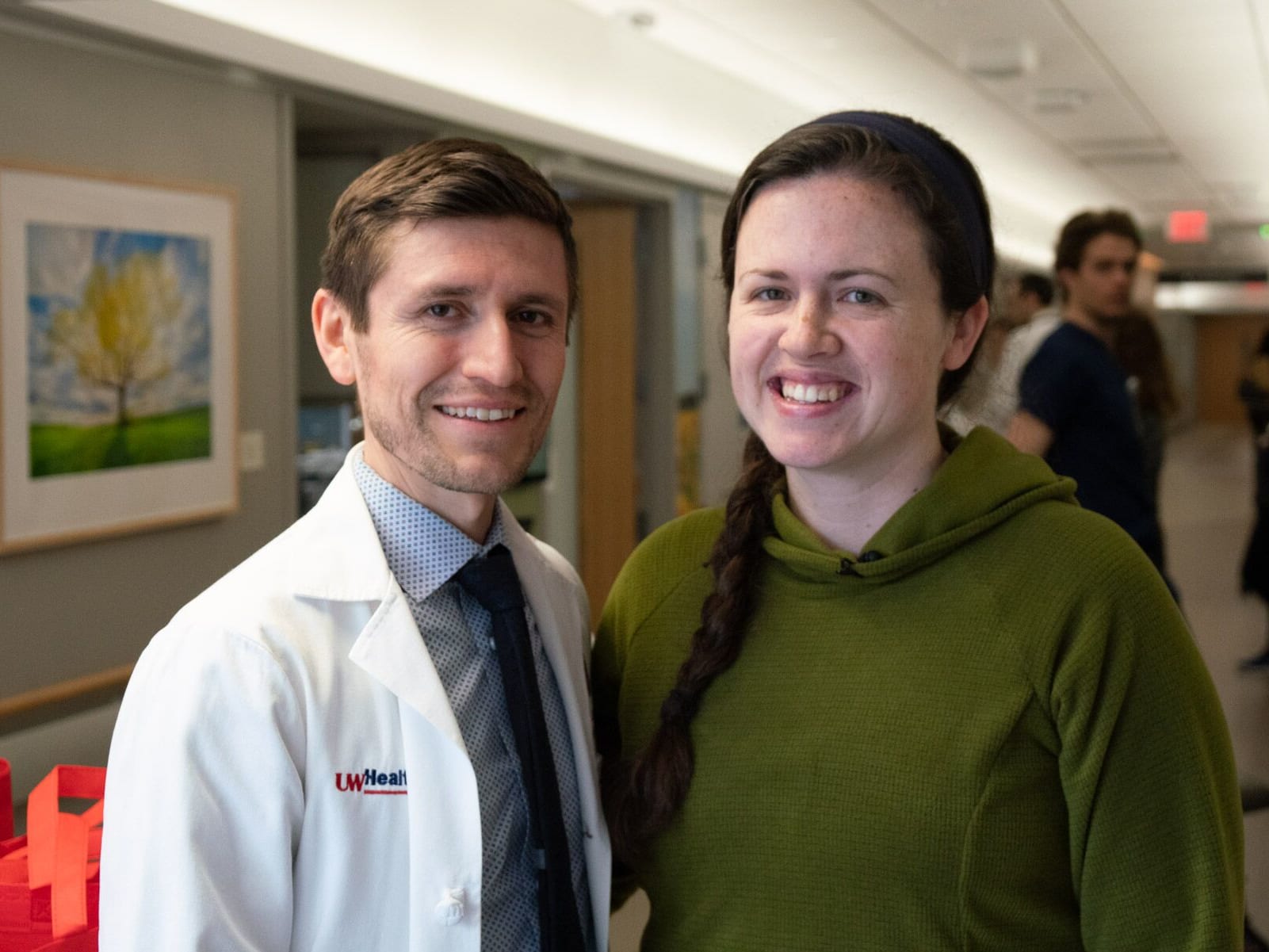 ICU Gift Bags 303178-7768.jpg Emily Miller, right, with stroke neurologist Dr. Erik Tarula.