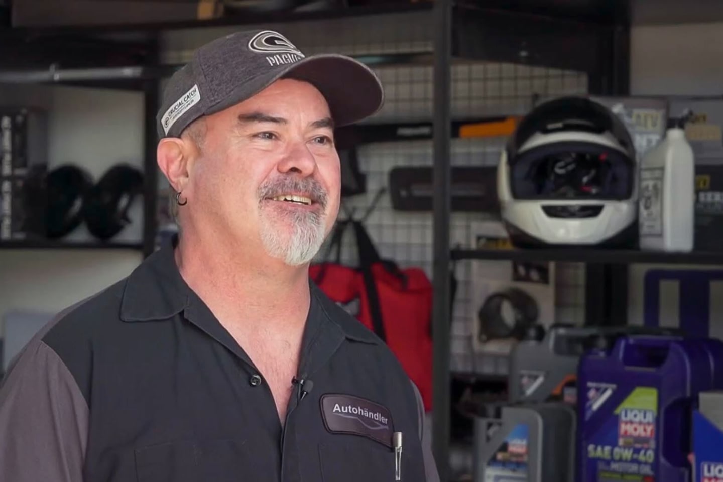 Photo of Ed Feiteira in a garage