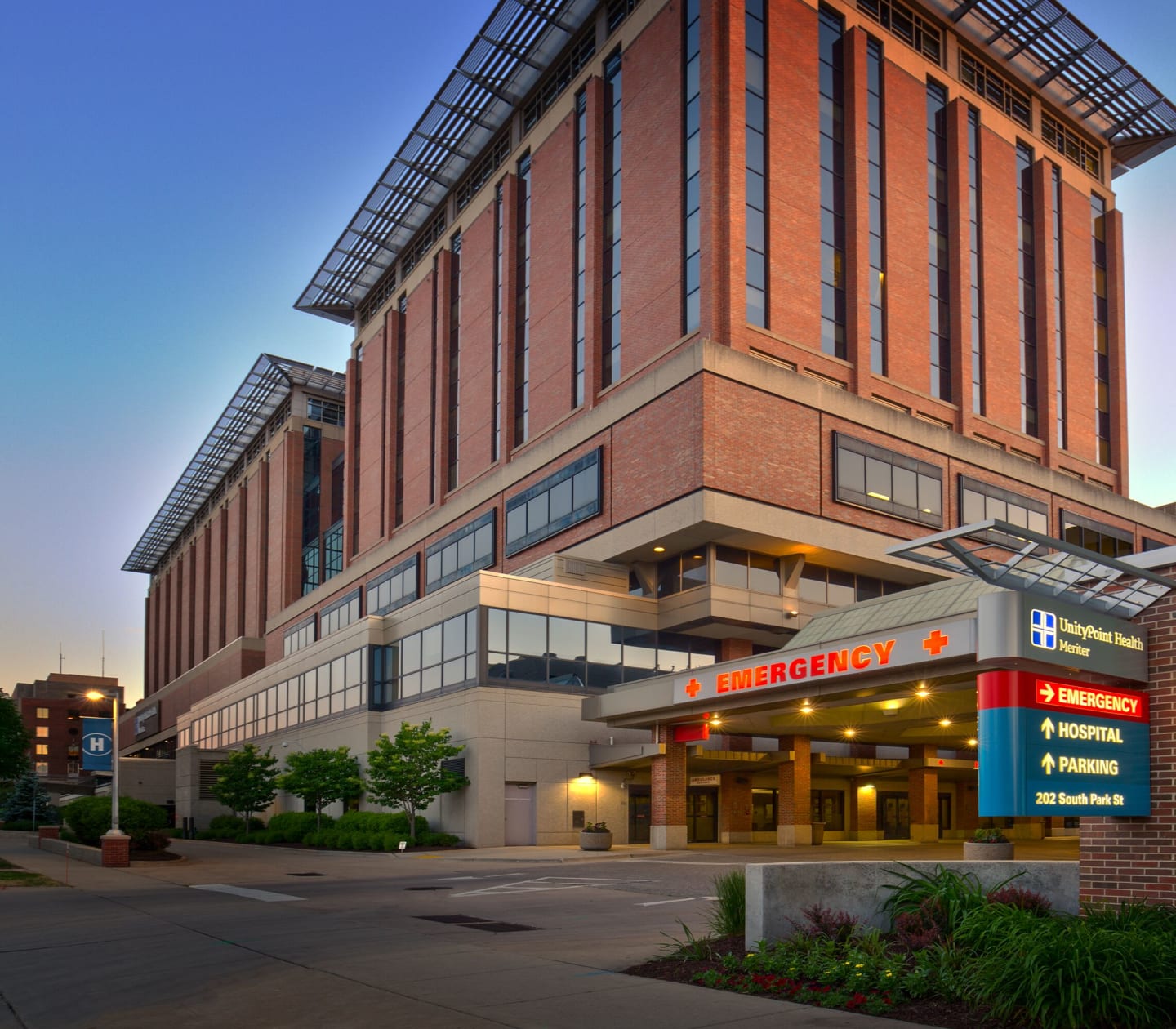 The brick exterior of Meriter hospital