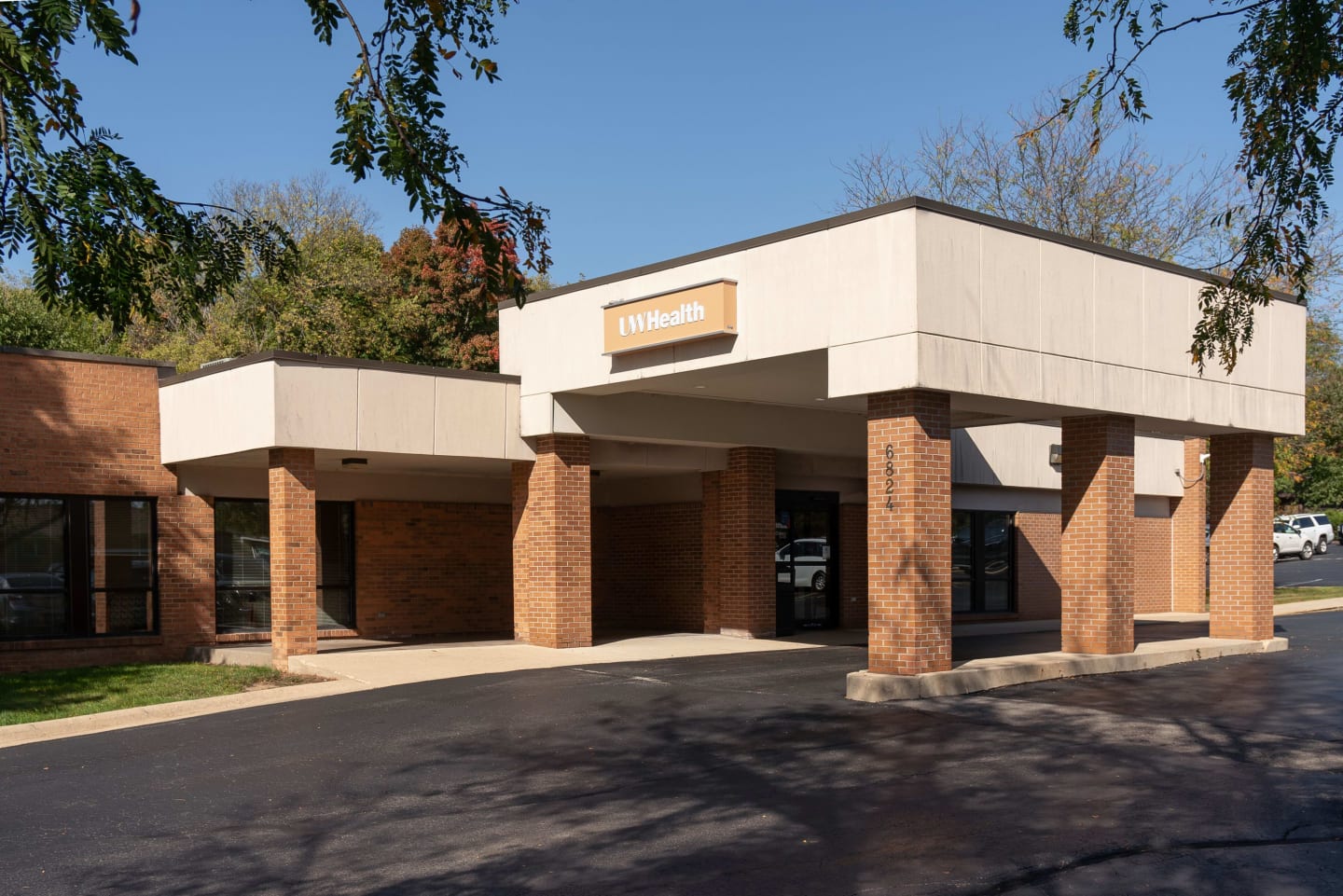 The brick exterior and drive-up of the UW Health Newburg Rd Clinic