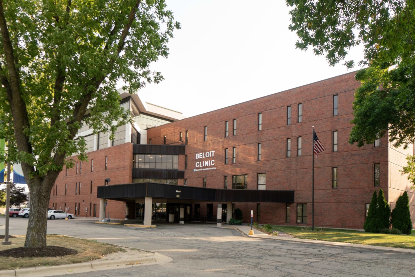 The exterior of the Beloit Clinic, a brick building