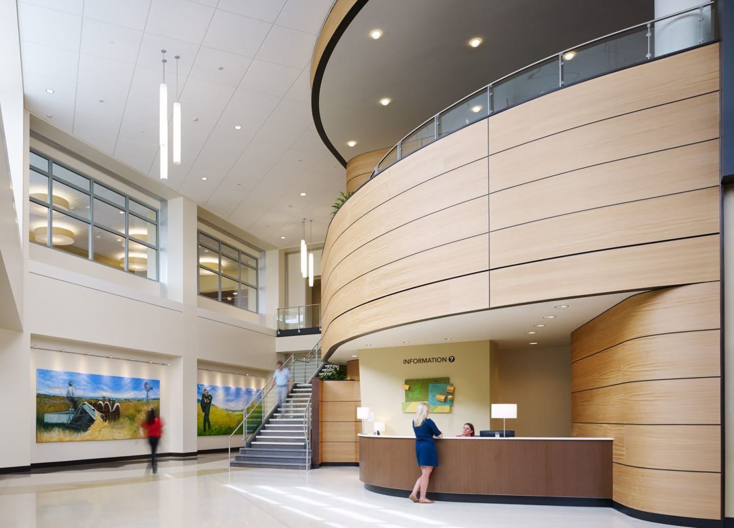 The atrium inside the entrance of East Madison Hospital