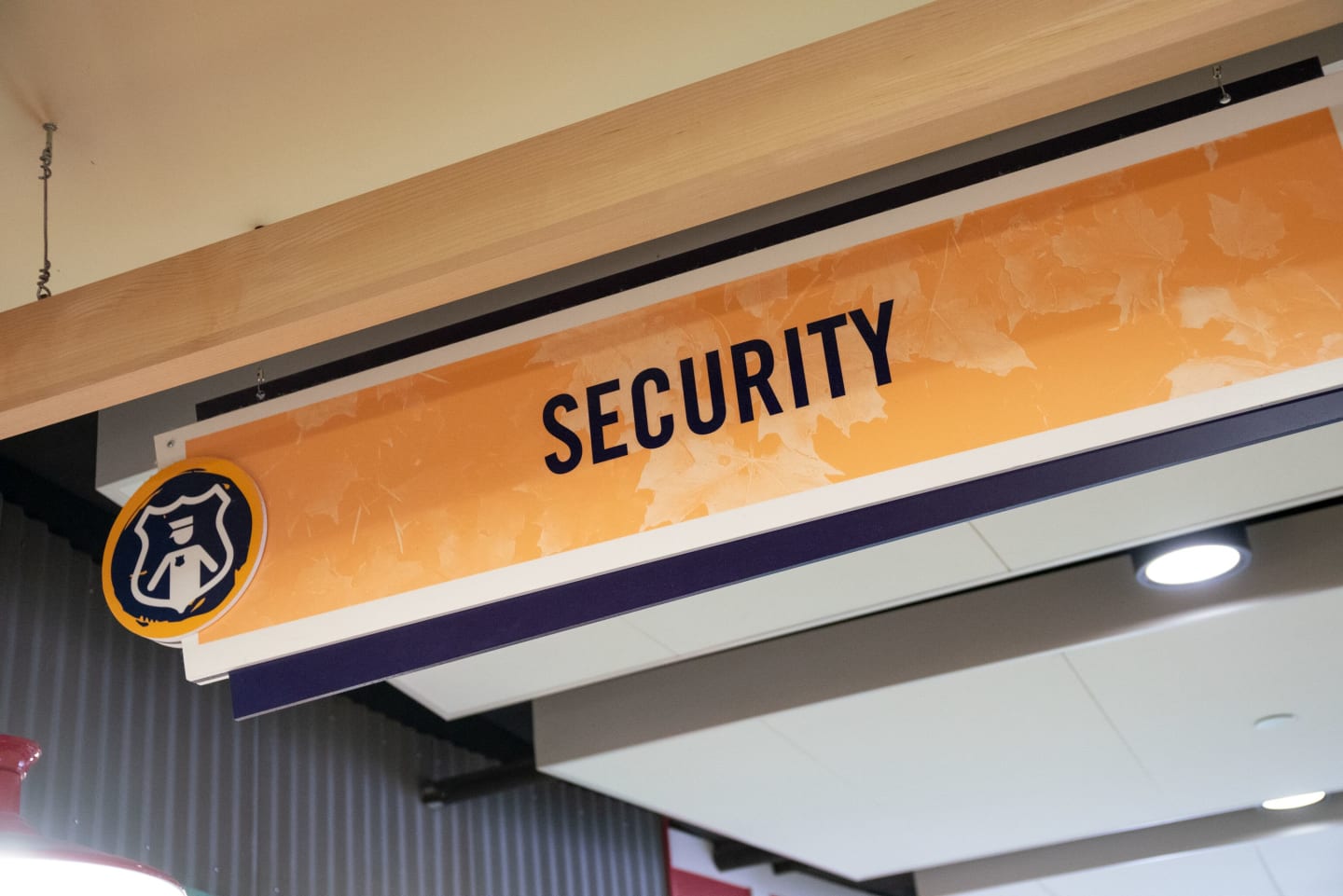 A sign that reads "security"