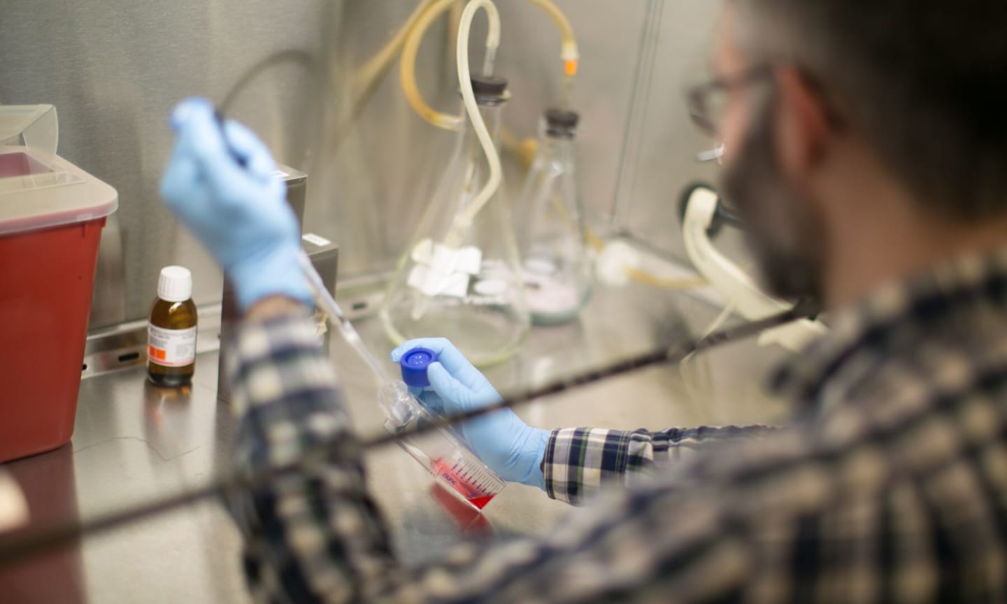 Dr. Robert Kimple in his lab