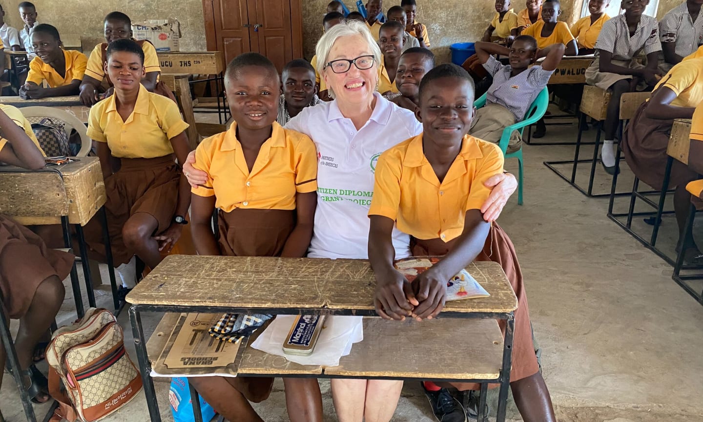 Former UW Health nurse Susan Gold in a classroom during one of her trips to Africa